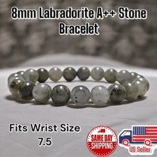Labradorite Natural A  8mm 7.5" Crystal Healing Stretch Beaded Bracelet A6