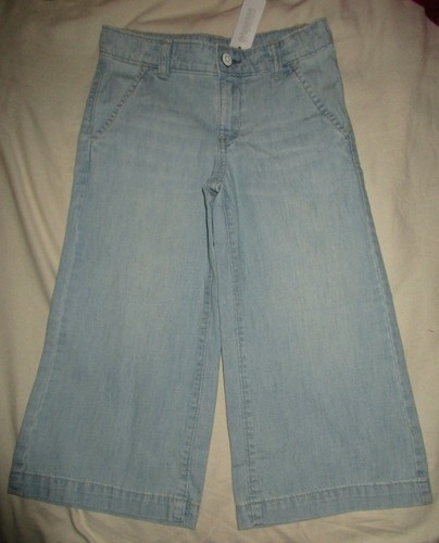Gymboree Adjustable Waist Denim Gaucho Wide Leg Pants Size 8 NWT