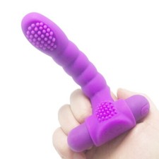 Rechargeable Clit G-spot Finger Vibrator Fingering Sex-toys for Women Couples