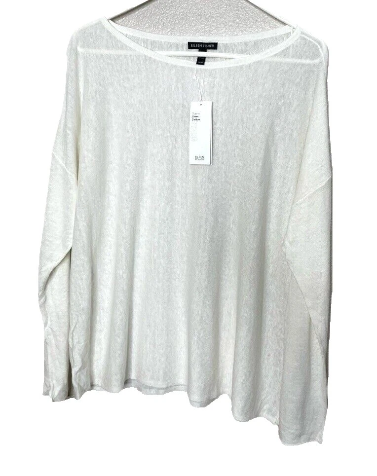 Eileen Fisher White Cotton Tops for Women