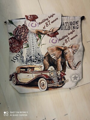 Baumwollrucksack mit Elefantenprint Neu