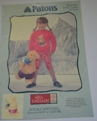 Knitting pattern jumper dinosaur jumper and big toy dk