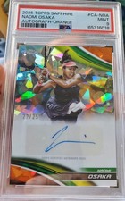 2025 Topps Sapphire NAOMI OSAKA #/25 Auto Orange Refractor Autograph Card PSA 9