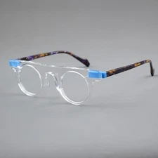 Round Acetate Eyeglasses Frames Retro Trend Nerd Reading Glasses Men Women