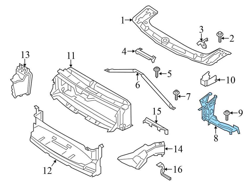BMW 328I XDRIVE F30 2013-2016 - Montaje/soporte del faro derecho 7245792 Foto 4 de 4