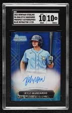 2022 Bowman Sterling Blue Refractor 17/25 Kyle Manzardo SGC 10 GEM Auto 04cw