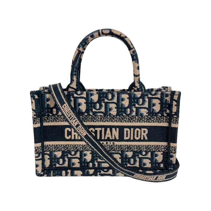 Christian Dior Mini Book Tote Bag in Navy Oblique Jacquard S5573CRIW #1517