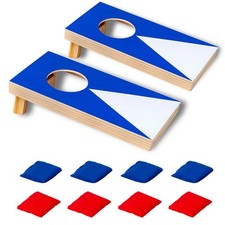 Mini Desktop Cornhole Set 2 PCS Wooden Tabletop Bean Bag Toss Game 8 BAGS PC