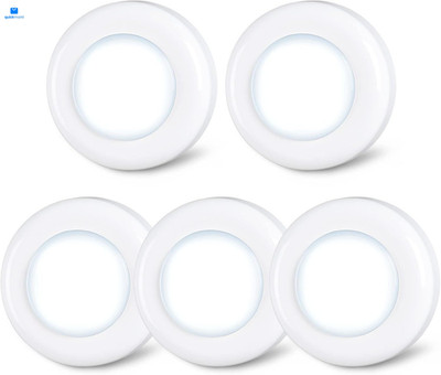 STAR-SPANGLED Push Tap Light, 2.8  Mini Night Touch 2.8 inch, 5 Pack, White 