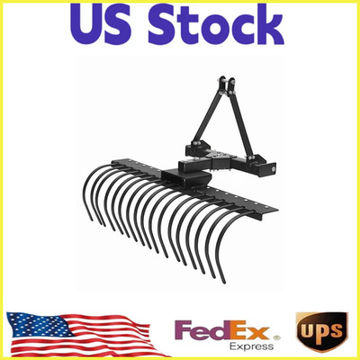 3-Point Hitch Landscape Rack for Category-0 Cat-1 Tractor,50'' Landscape Rake