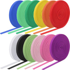 12 Rolls Colorful Elastic Band Folding Elastic Cord Heavy Duty Stretch Band K...
