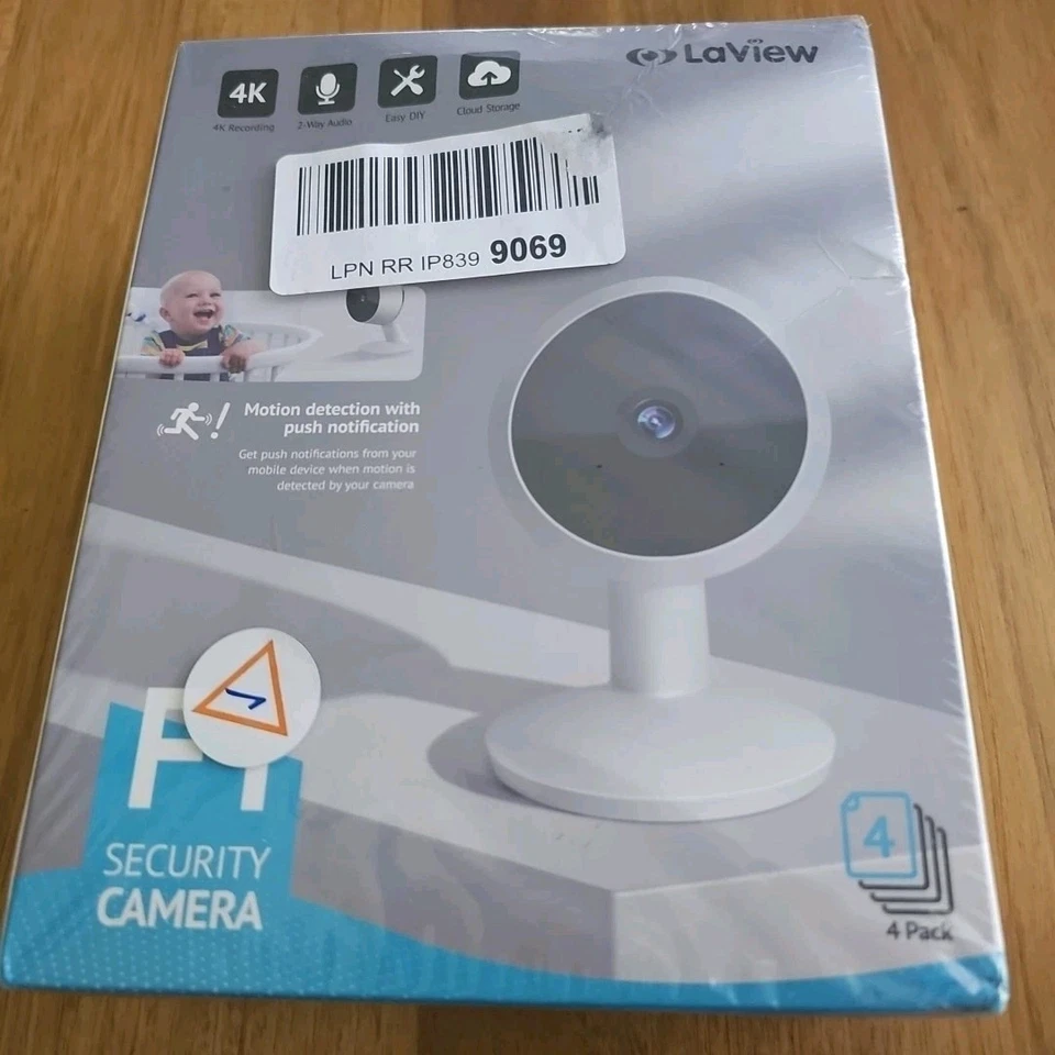 LaView Security Cameras 4pcs, Home Camera Indoor 4k 8MP 4 Pack, White - Image 2 of 4