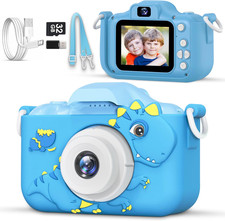 Kids 1080P HD Camera Dinosaur Dual Lens w/32GB SD Gift for Boys Girls 3-9