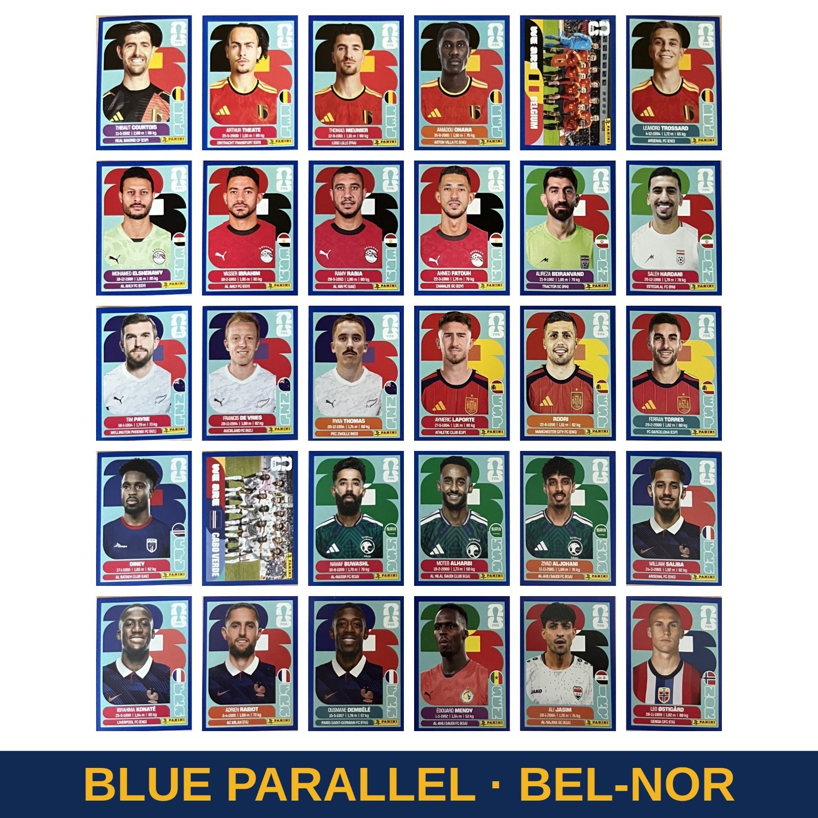 2026 Panini FIFA World Cup Sticker US Edition YOU PICK BLUE Parallel BEL-NOR