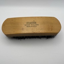 Vintage Esquire Boot Shine Brush W/ Horse Hair Made In USA Wood Handle - Shoe