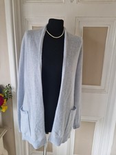 John Lewis powder blue open  cashmere cardigan with pockets - small - VGC
