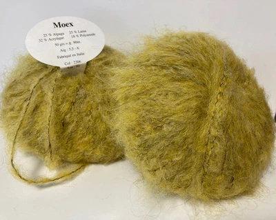 lot 10 pelotes de laine ALPAGA jaune/ fabriqué en Italie - Photo 1/3