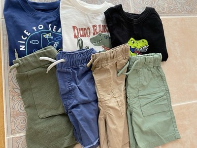 Boys 3T 7 Piece Clothing Lot Dinosaur Shirts Shorts Old Navy OshKosh