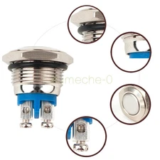 2PCS 16mm Start Horn Button Momentary Stainless Steel Metal Push Button Switch