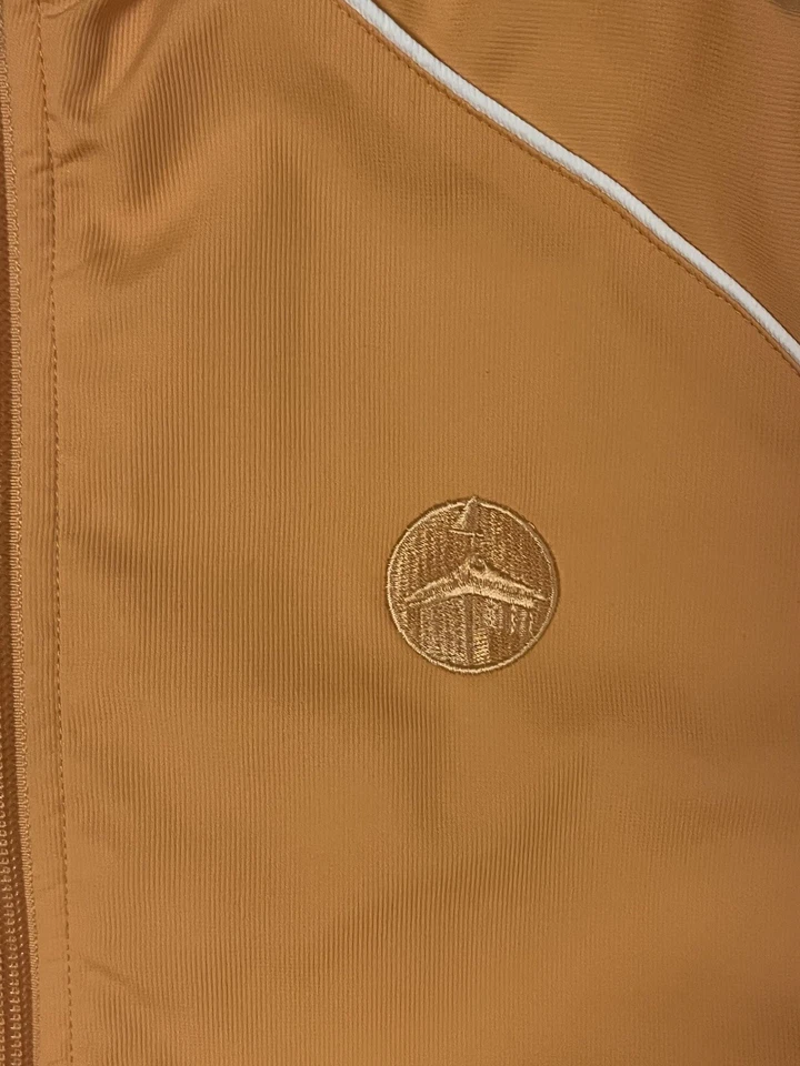 Adidas Auténtico Cortavientos Manga Corta Cremallera Completa Naranja Talla Pequeña A Prueba de Clima Viento Foto 4 de 4