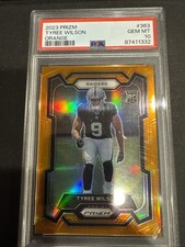 2023 PRIZM TYREE WILSON ROOKIE CARD Orange PRIZM SP RAIDERS #363 RC PSA 10 🔥