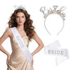 Bride Headband and Sash, Bachelorette Party Headband Wedding Engagement Party...