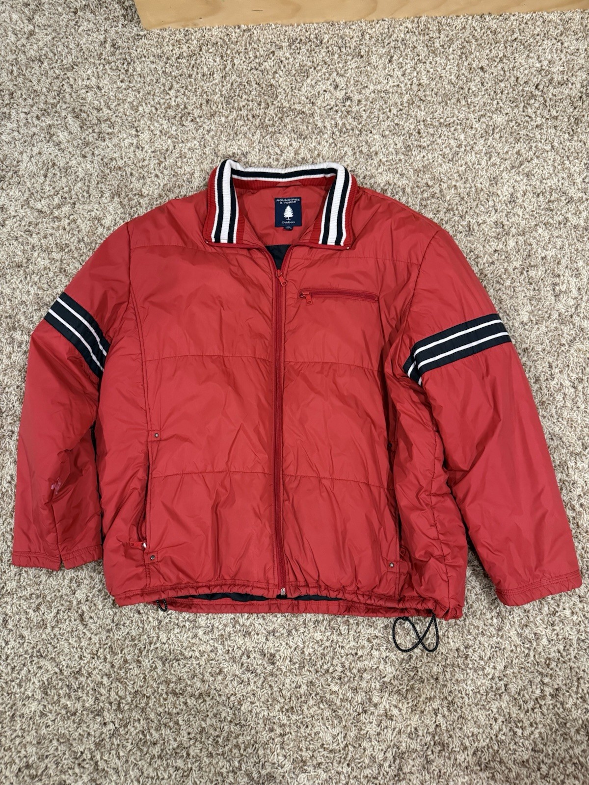 Striped Collar & Sleeves Full Zip
