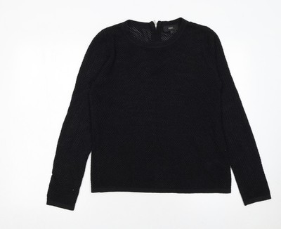 Next Damen Schwarz Strick Langarm Pullover Pulli Größe 10