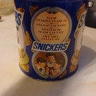 Snickers Advertising Tin Canister w/ Lid, Blue/Gold/White, 1985 Collectible — photo 2