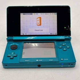 Nintendo 3DS Launch Ed. Handheld System Aqua Blue Teal, CTR-001 USA, w Super Sma