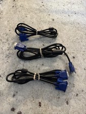 Lot of 3 VGA Monitor Cables   15-Pin Male to Male, High Quality
