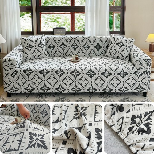 Couch Covers Jacquard Stretch Fit Lounge Sofa Slip Cover 1/2/3/4 Seater Washable - Picture 19 of 28
