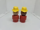 Vintage Fisher Price little people lot/2 all wood red boy/cowboys yellow hat