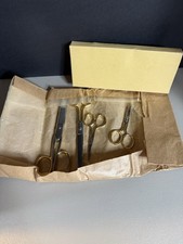 Vintage 4 pc Set Scissors with Goldtone Handles - Made in Germany NIB
