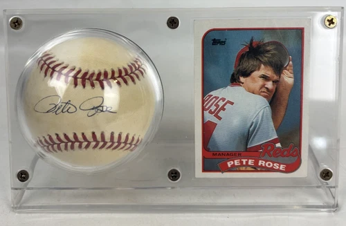 Pete Rose Autographed Signed Rawlings Official  Baseball with COA STICKER REDS