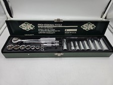 Vintage Sk 38 Drive Metric Socket Set 94520 Ratchet 18 Piece Used