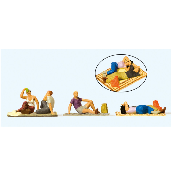 Preiser 10618 Taking a Rest (5) Exclusive Figure Set OO/HO Gauge