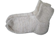Women Handmade Chunky Knit Wool Crew Socks Size 7-9 Cream