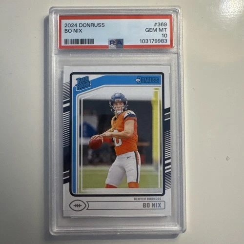 2024 Donruss Bo Nix #369 PSA 10 GEM MINT Rookie Card RATED ROOKIE
