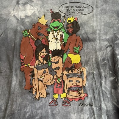 Mishka Black Bart Tmnt Shirt Simpsons Cartoon Unique Y2k Tie Dye
