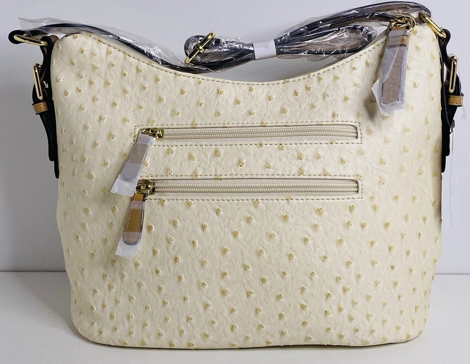 Bolso de Hombro Cartera Giani Bernini Cuero Sintético Avestruz Repujado Nuevo Foto 4 de 4