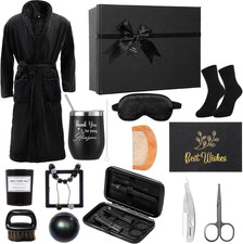 15 Pcs Birthday Gifts for Men Beard Care Set,Unhooded,Black