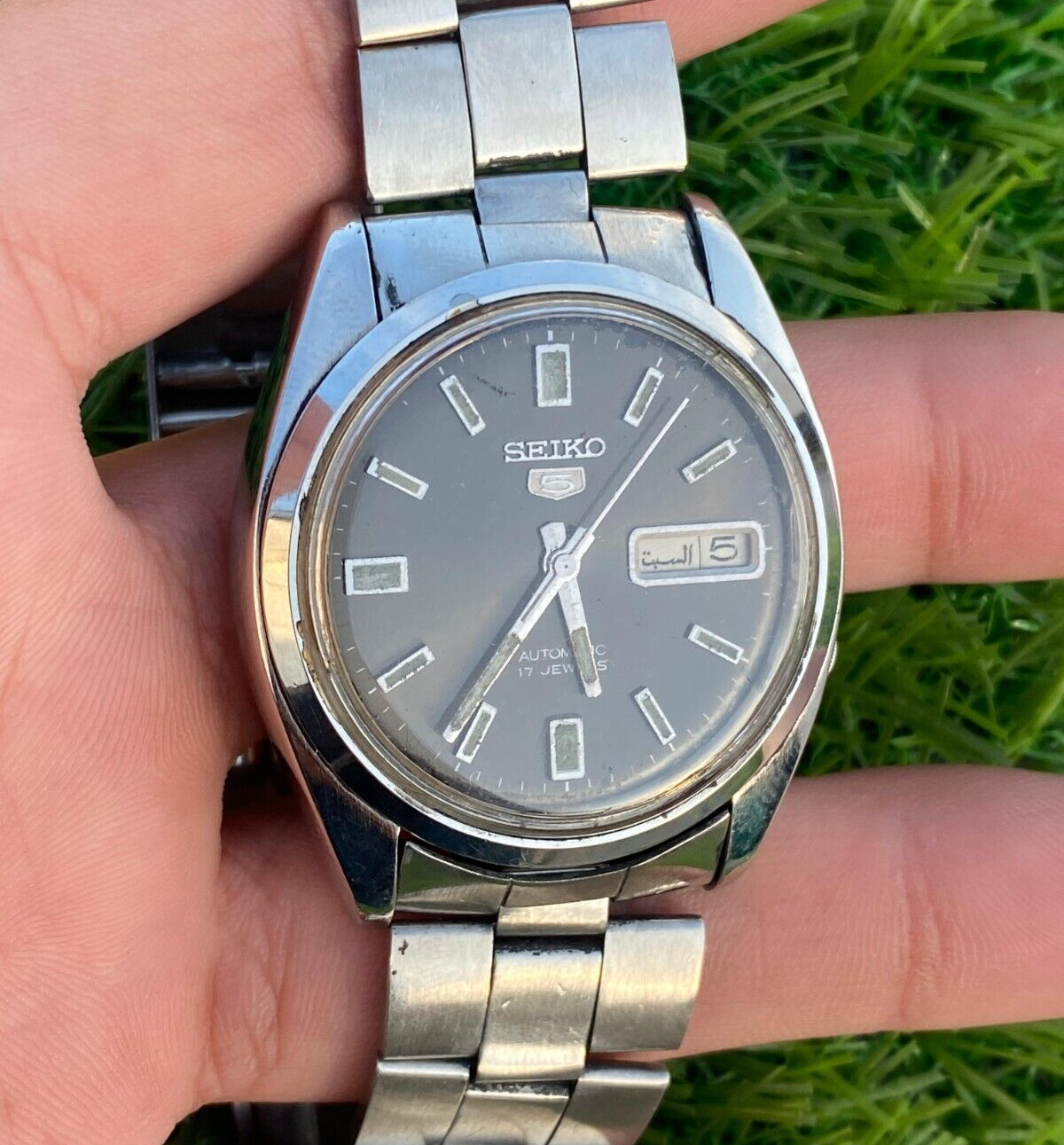 VINTAGE SEIKO 5 JAPAN 7009 AUTO MOVEMENT 17J WRISTWATCH FOR PARTS - FINE BALANCE