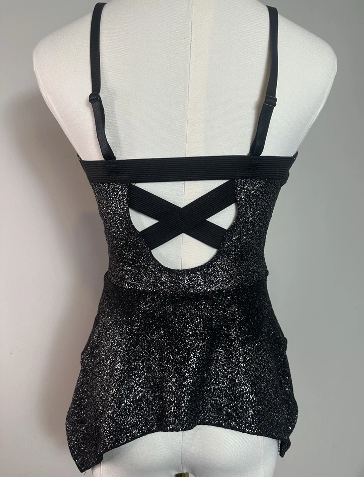 De colección Y2K Butterfly Top Med Negro Metálico Steampunk Bustier Goth Rave Ropa de Club Foto 4 de 4