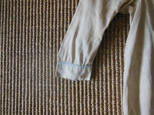 Antique Boys Sailor Suit Top of Beige Cotton w Blue Trim & MOP Buttons - Picture 4 of 12