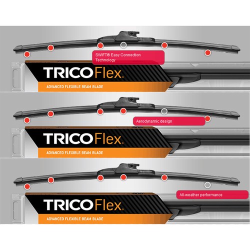 3X Trico Wiper Blade 13" 22" Front Rear Flex For 1993-2002 Mercury Villager - Picture 7 of 12