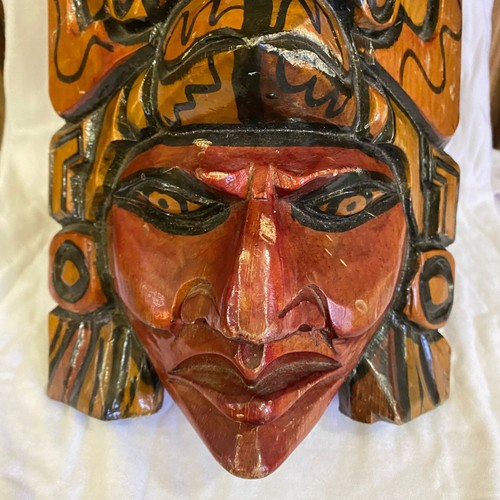 Tribal African Vintage Figurine Face Wooden Mask Sculpture statue Rare 10.5"X 7" - Picture 2 of 11