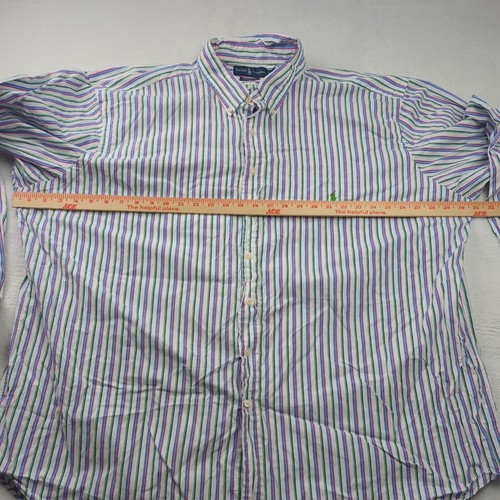 Vintage Ralph Lauren Men’s Classic Fit 3XLT Long Sleeve Button Down Striped - Picture 6 of 15