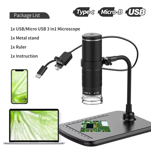 1000X 3 in 1 Digital Microscope Camera Portable Electronic Microscope for Solder - Picture 8 of 12