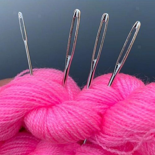 2pcs Large-Eye Blunt Needles Woolen Thick Knitter Yarn Hand Sewing Darning - Picture 2 of 5